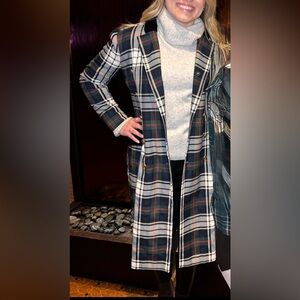 Vintage Plaid Double-Breasted Women's Coat